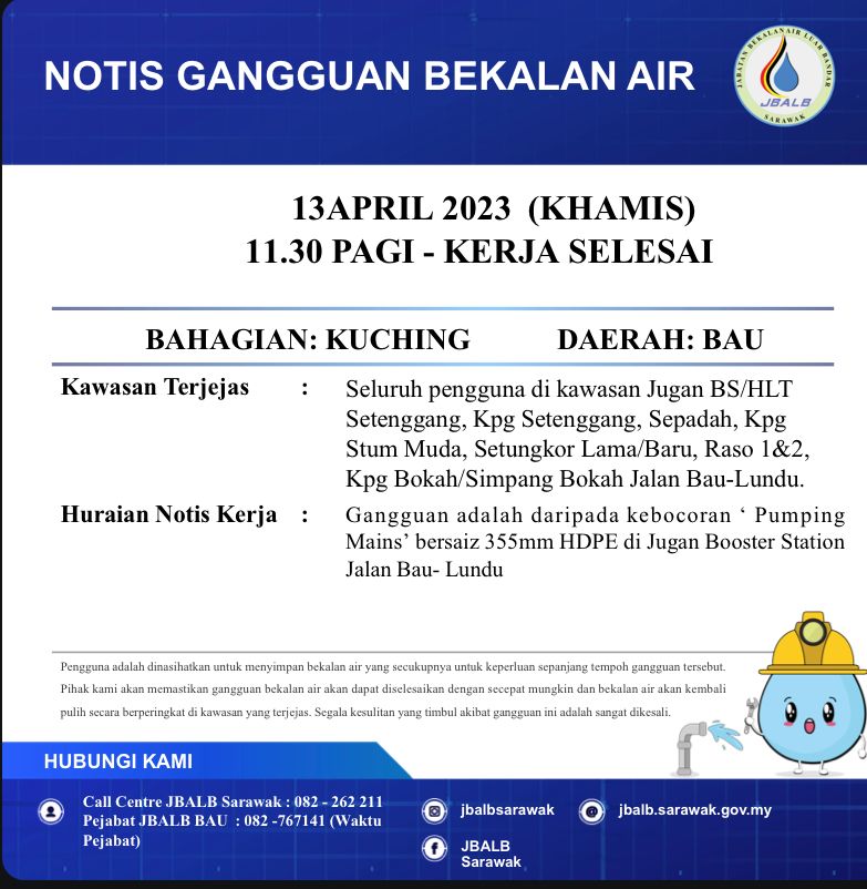 Announcement Official site of Sarawak Rural Water Supply