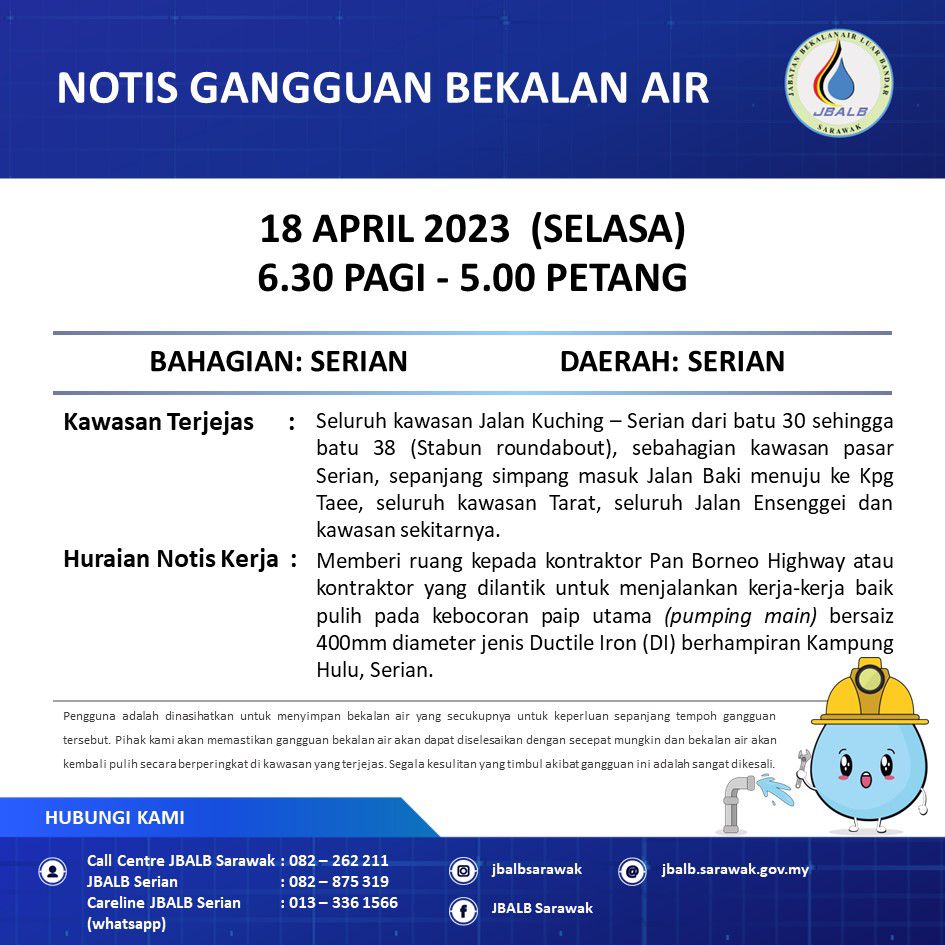 Announcement Official site of Sarawak Rural Water Supply
