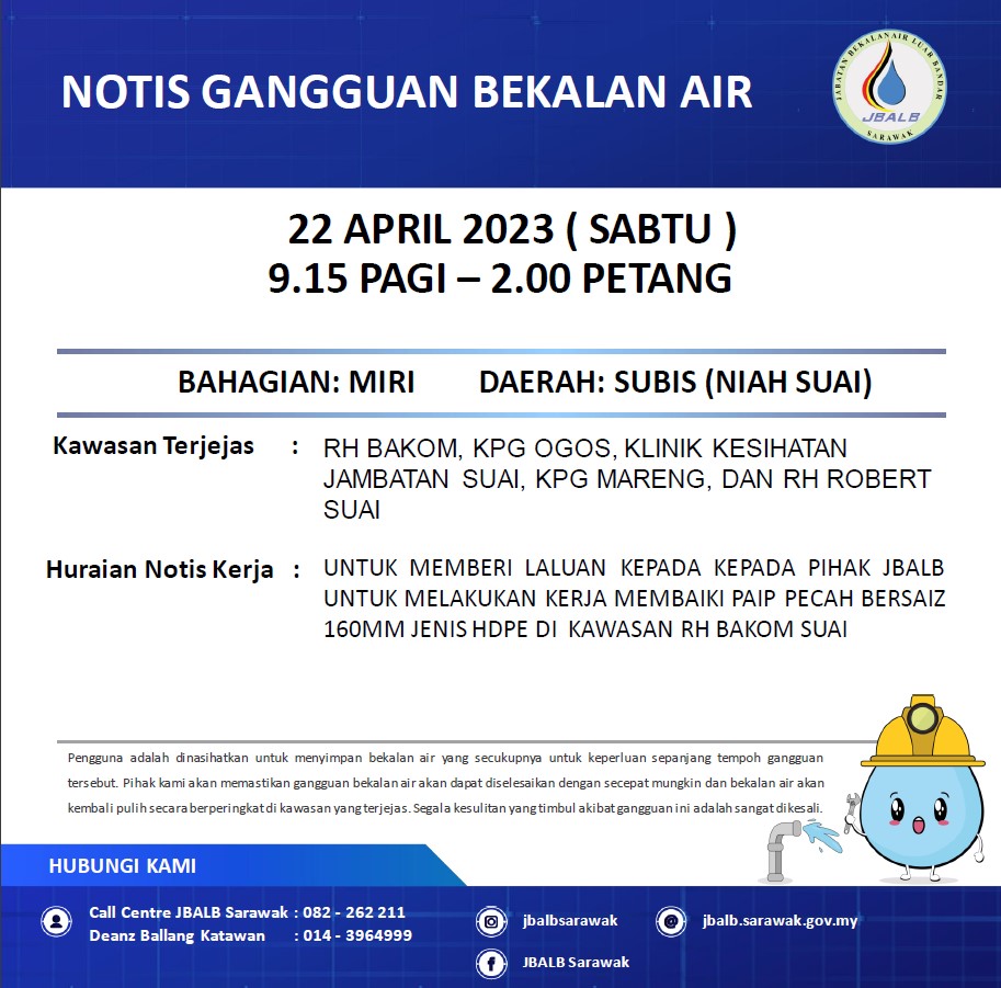 Announcement Official site of Sarawak Rural Water Supply