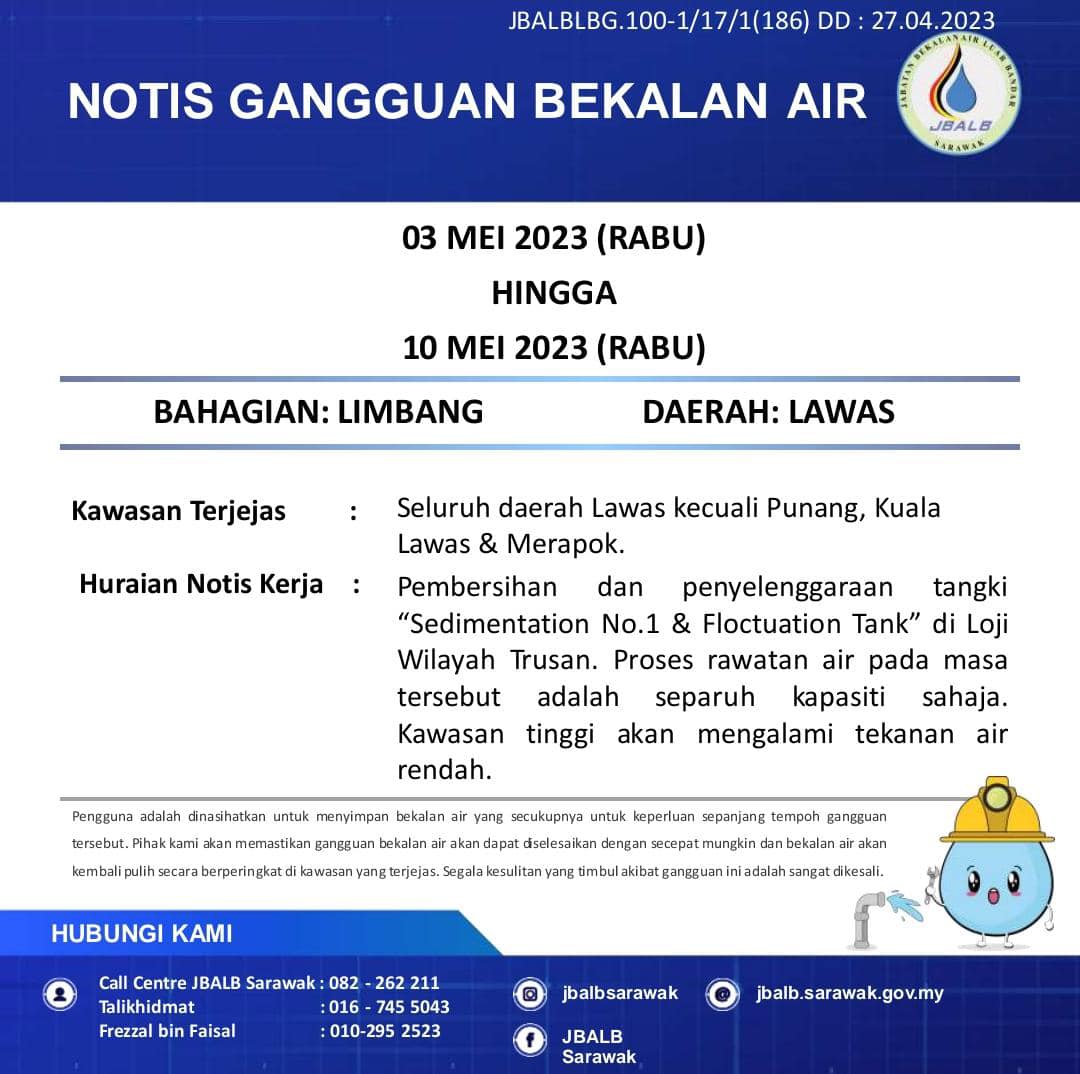 Announcement Official site of Sarawak Rural Water Supply