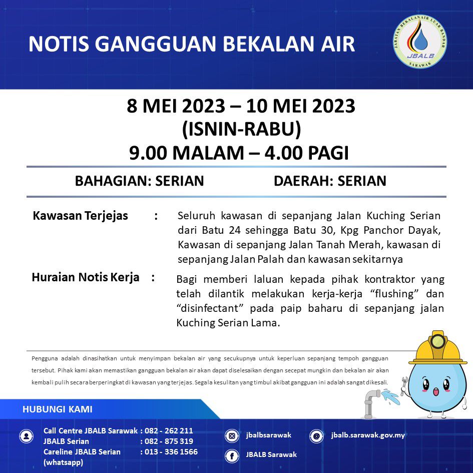 Announcement Official site of Sarawak Rural Water Supply