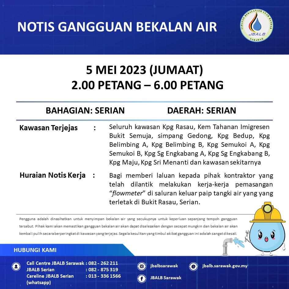 Announcement Official site of Sarawak Rural Water Supply