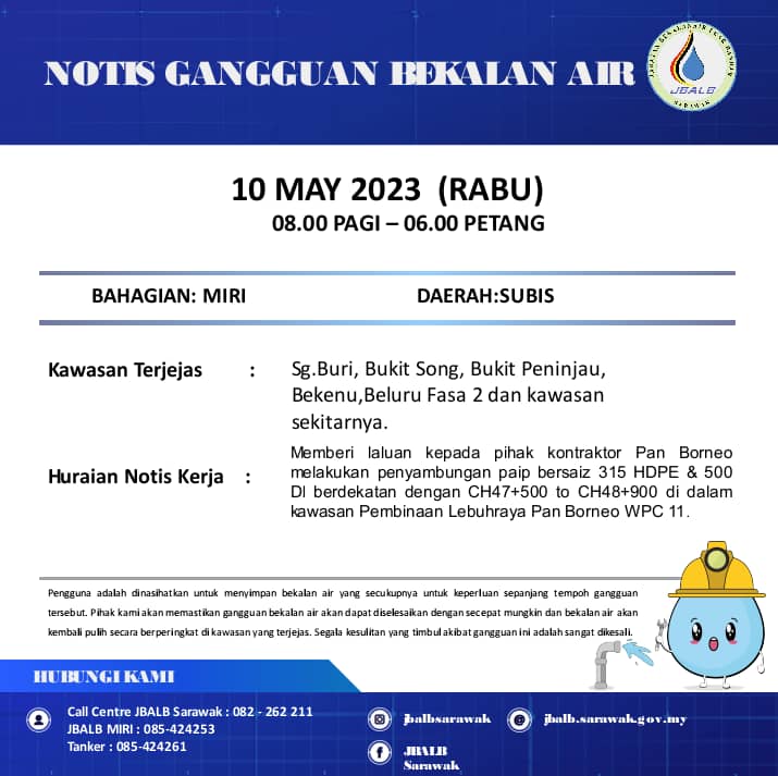 Announcement Official site of Sarawak Rural Water Supply