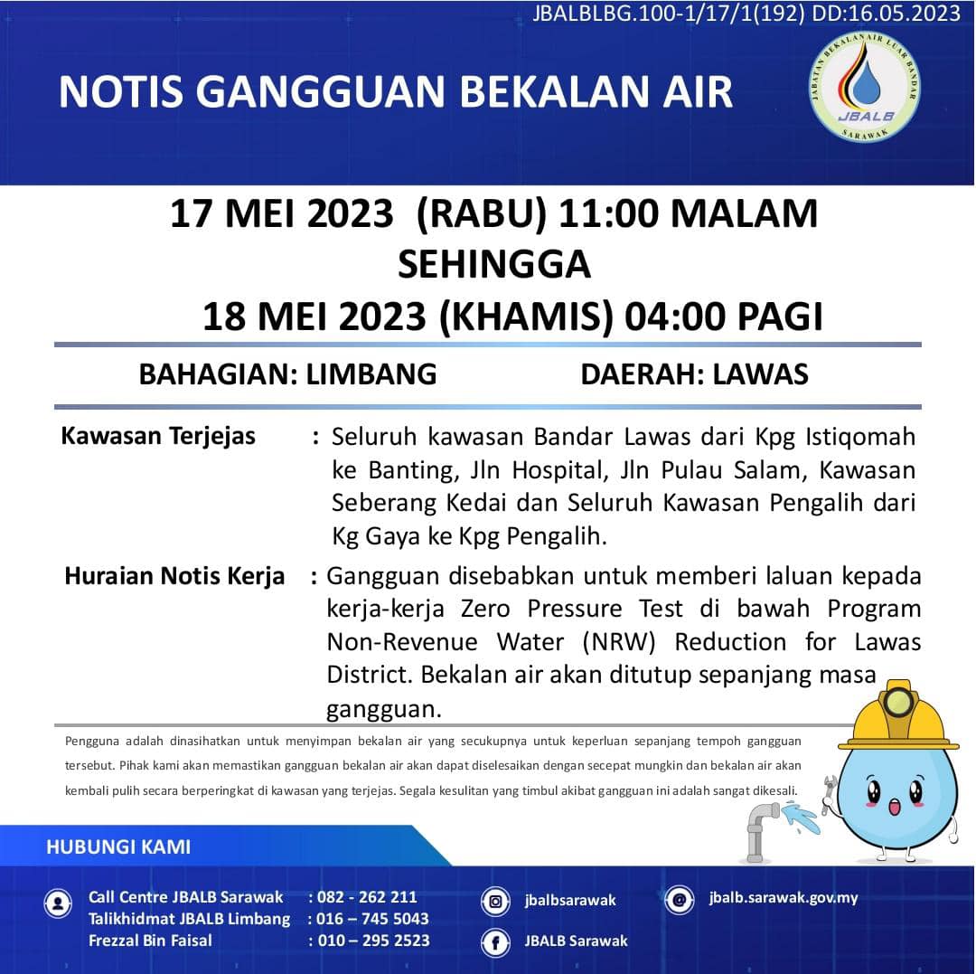 Announcement Official site of Sarawak Rural Water Supply