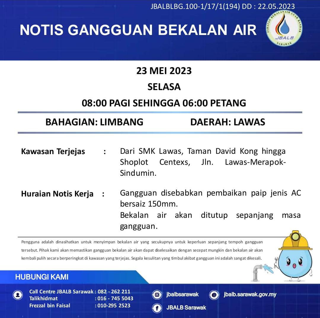 Announcement Official site of Sarawak Rural Water Supply