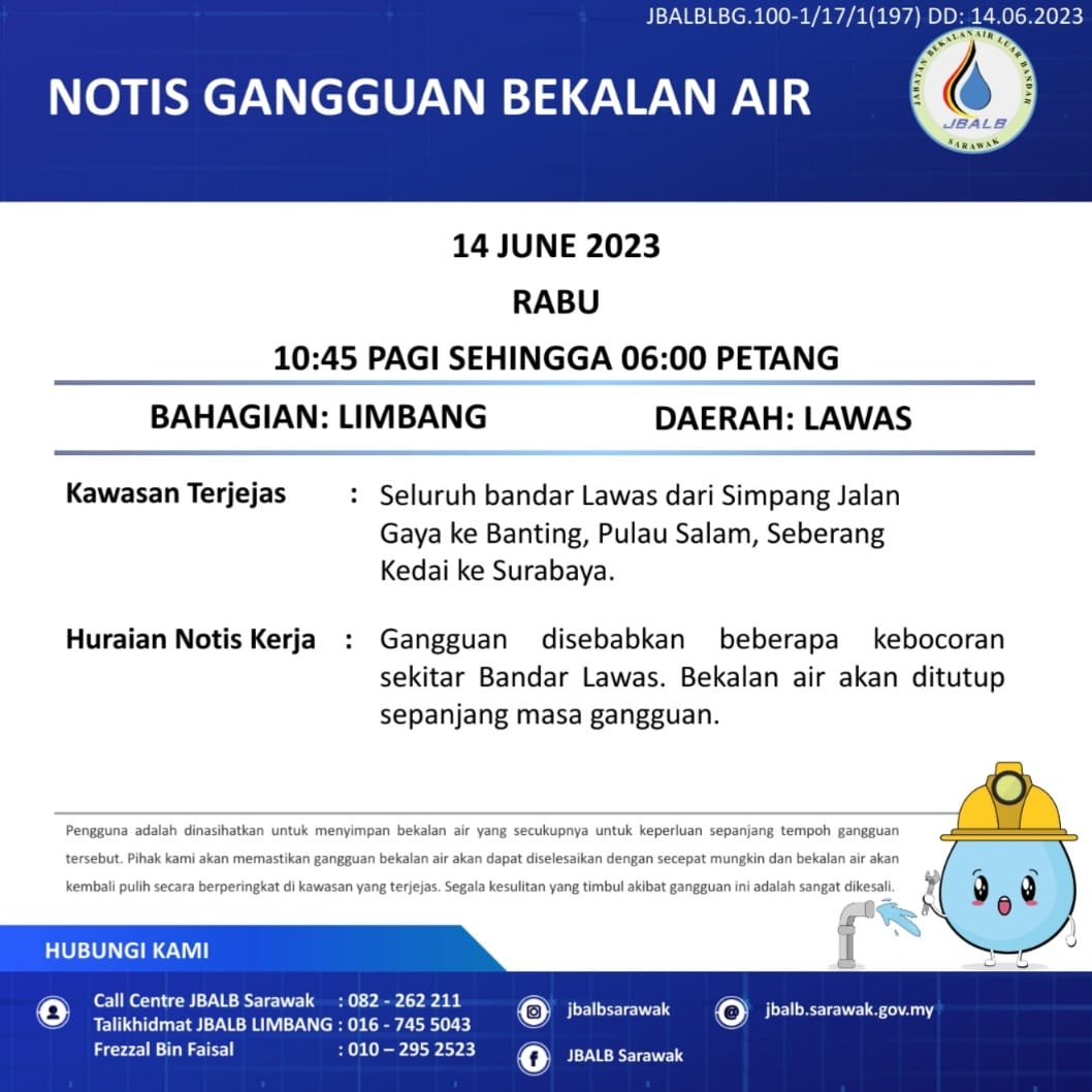 Announcement Official site of Sarawak Rural Water Supply