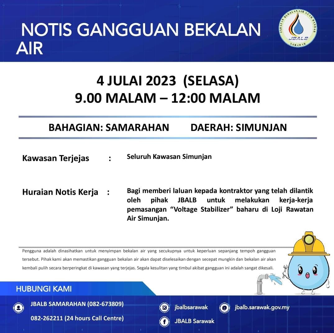 Announcement Official site of Sarawak Rural Water Supply