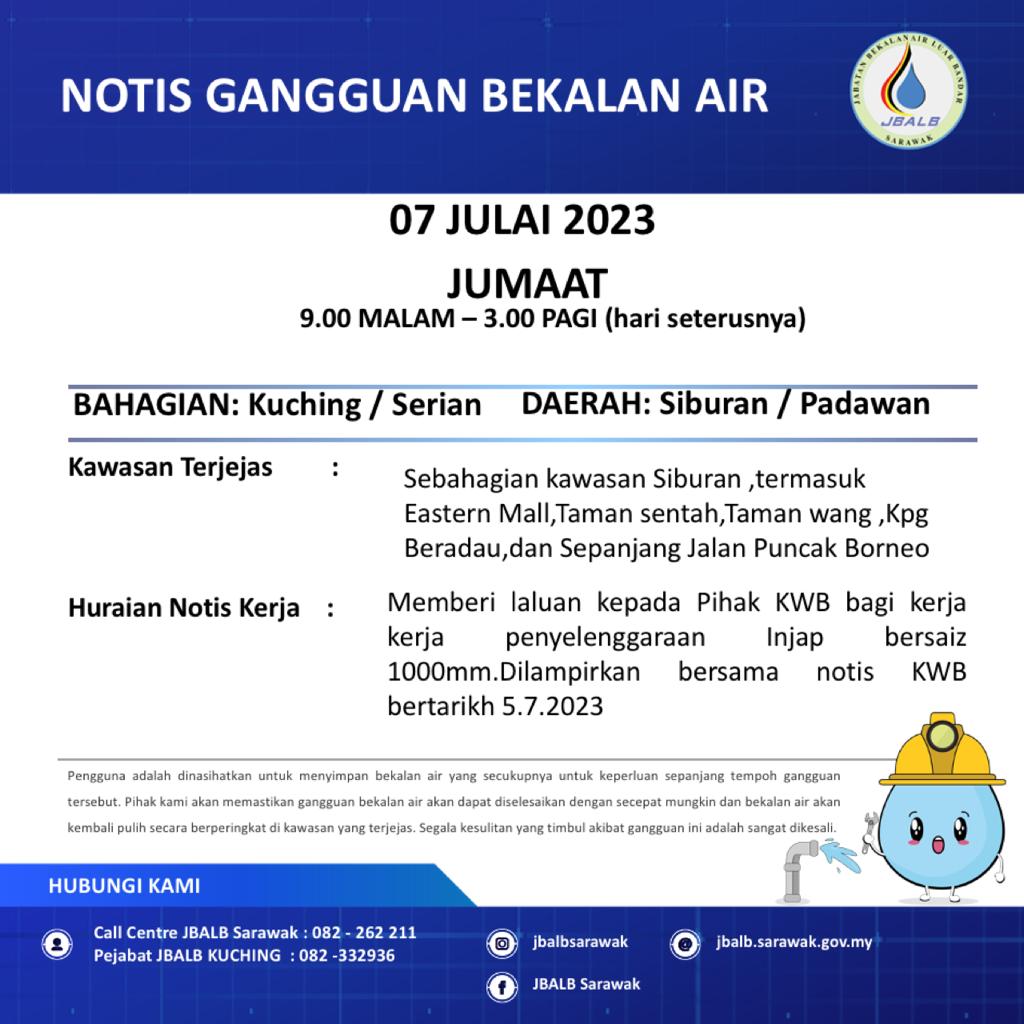 Announcement Official site of Sarawak Rural Water Supply