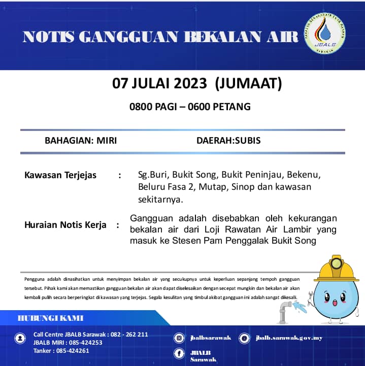 Announcement Official site of Sarawak Rural Water Supply