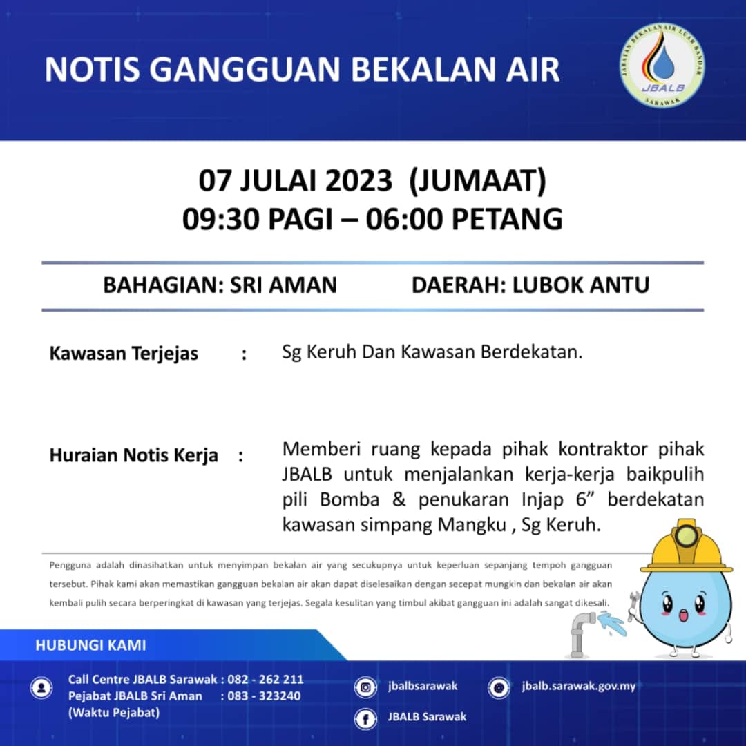 Announcement Official site of Sarawak Rural Water Supply Department (JBALB)