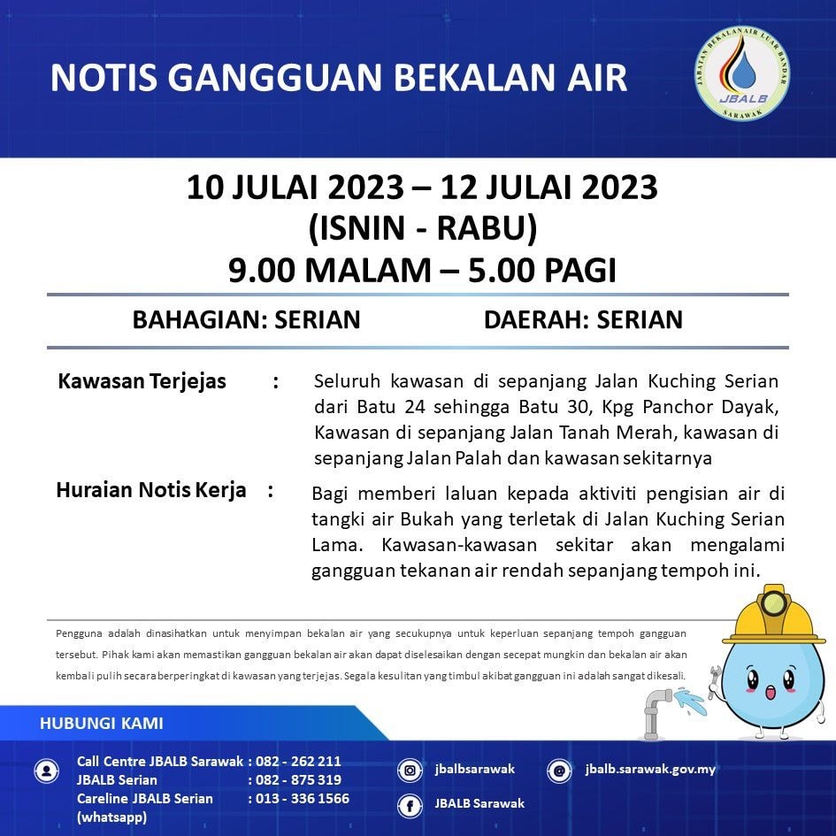 Announcement Official site of Sarawak Rural Water Supply
