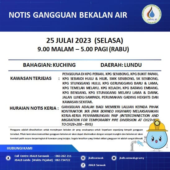 Announcement Official site of Sarawak Rural Water Supply