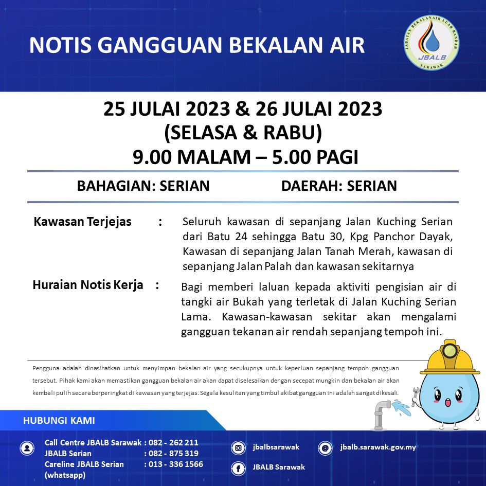 Announcement Official site of Sarawak Rural Water Supply
