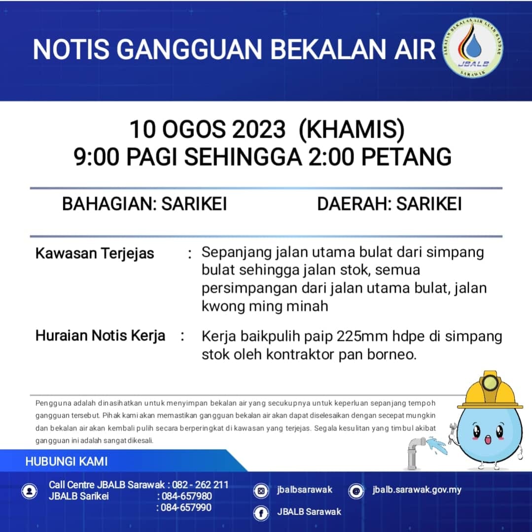 Announcement Official site of Sarawak Rural Water Supply