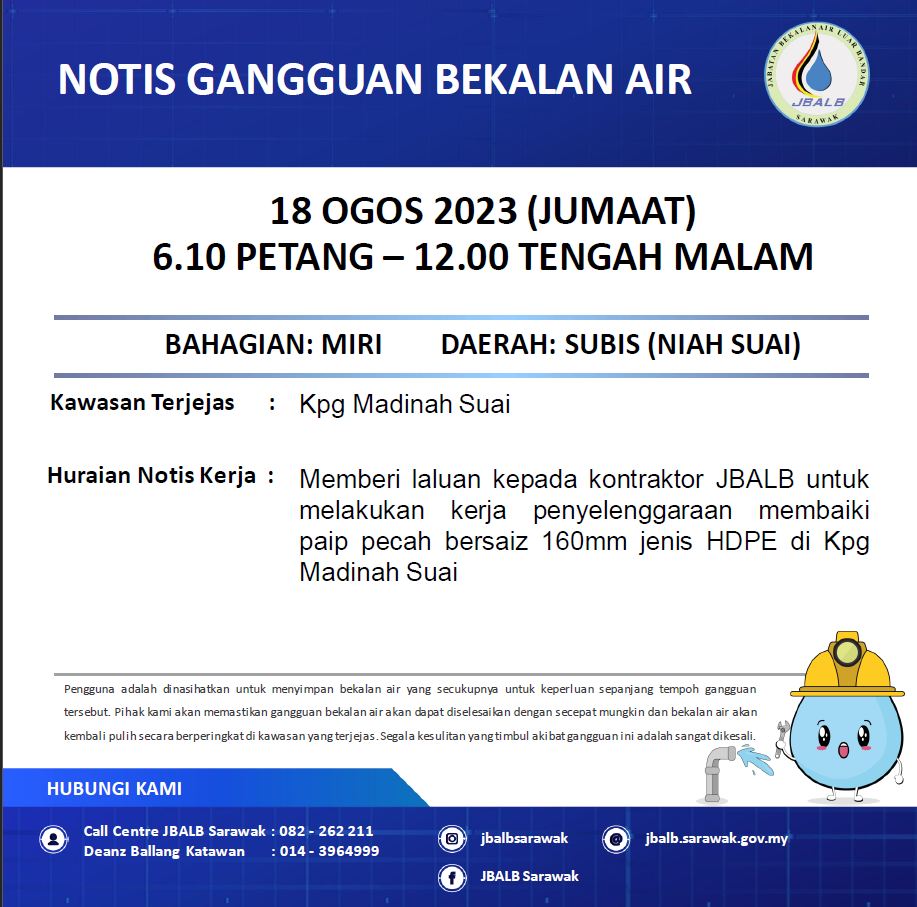 Announcement Official site of Sarawak Rural Water Supply