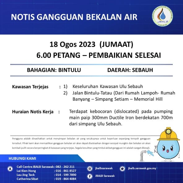 Announcement Official site of Sarawak Rural Water Supply