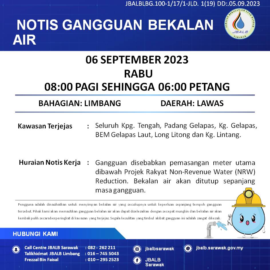 Announcement Official site of Sarawak Rural Water Supply