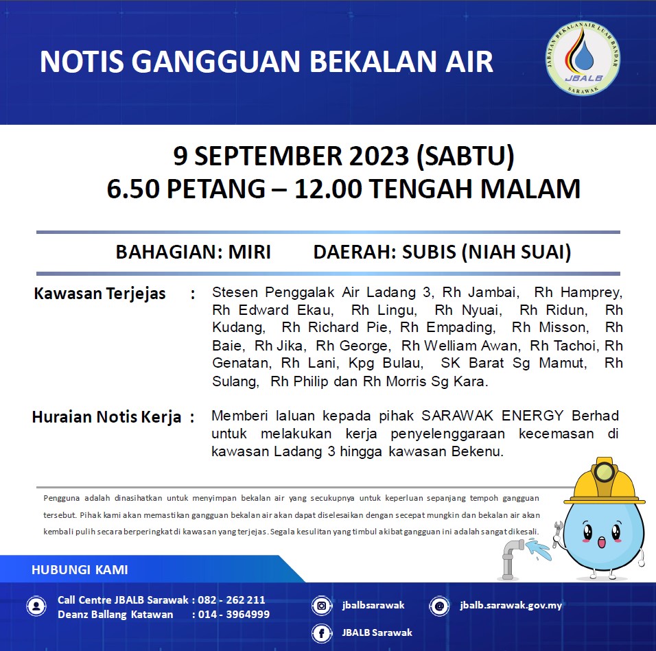 Announcement Official site of Sarawak Rural Water Supply