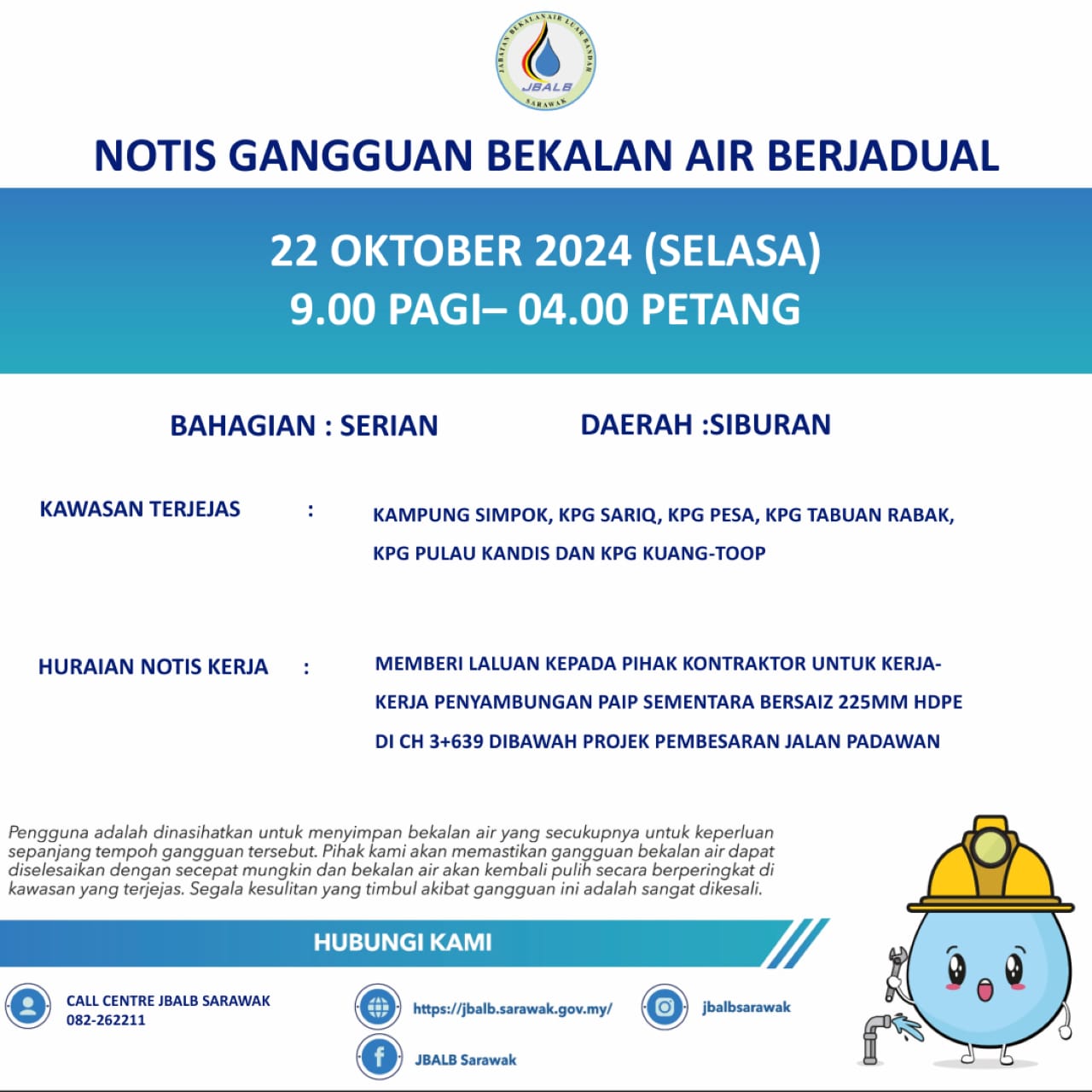 Announcement Official site of Sarawak Rural Water Supply