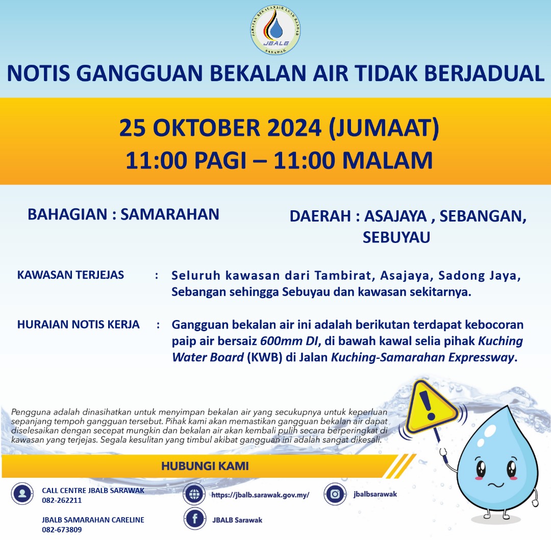 Announcement Official site of Sarawak Rural Water Supply